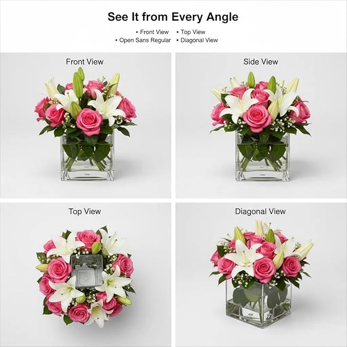 2 Pack Clear Acrylic Square Cube Flower Vase 6x6x6 Inches - Break Resistant Decorative Vase for Wedding Centerpieces, Home Office Party Decor & Succulent Planters