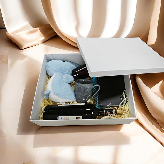 YINUOYOUJIA 3 Pack Large White Gift Box 16.5x13x5.5 inches,Gift Boxes with Lids for Presents,Birthday,Valentine's Day,Mother's Day,Christmas,Anniversary.