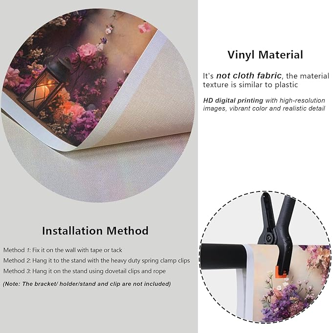 YongFoto Elegant Flower Wall Backdrop 6x4ft Floral Butterfly Candle Photography Background Baby Bridal Shower Wedding Girl Birthday Party Banner Room Decor Portrait Photoshoot Wallpaper Photo Booth