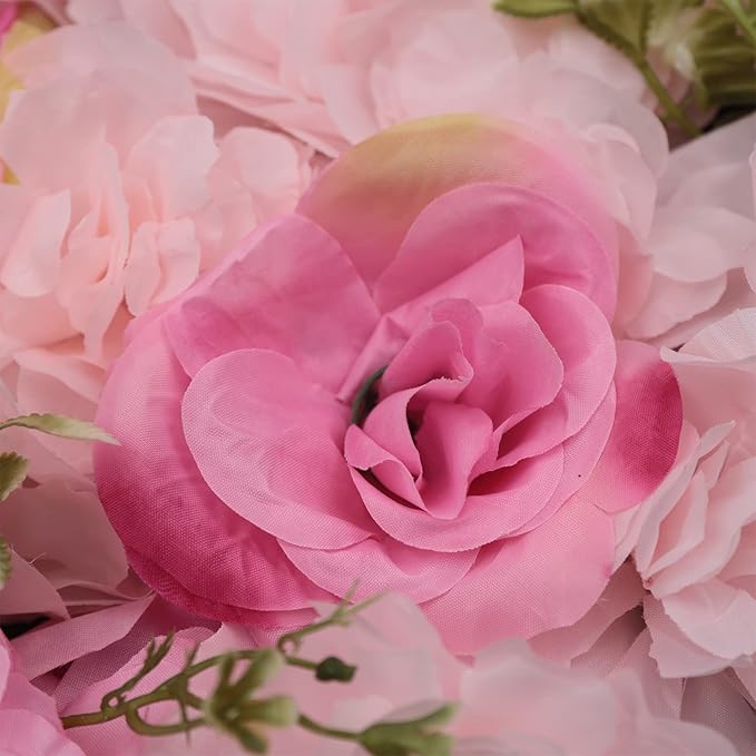 Gdrasuya10 12pcs Realistic Flower Wall Background Artificial Flowers Wall Backdrop Panel 3D Silk Rose Fake Flower Wall Panel Banquet Wedding Party Decor, Photography Background 60 x 40 cm