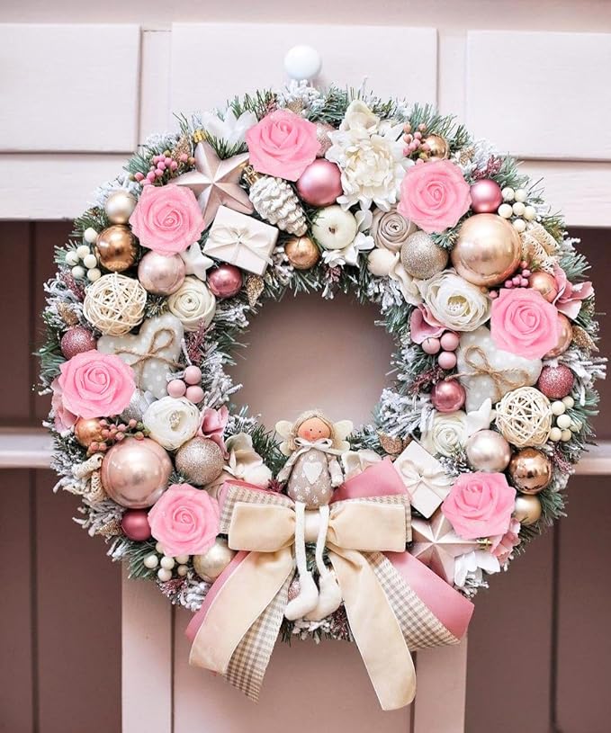 Glitter Roses 30PCS Pink Roses Artificial Flowers 3.15" Fake Roses with Stems for DIY Wreath Wedding Christmas Home Party Decor(Light Pink)