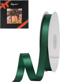 LIUYAXI Forest Green Satin Ribbon, Double Faced 5/8" X Continuous 25 Yards Ribbons Perfect for Gift Wrapping Bows Bouquet Wedding Craft and More