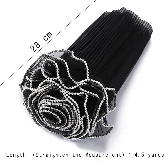 Banxidi Korean Style Ruffle Yarn Floral Wrapping Paper 1 Roll Florist Supplies Waterproof Flower Bouquet Wrapping Paper Floral Supplies for Fresh Flowers,DIY Crafts, 11in x 14.8ft (Pearl Yarn White)
