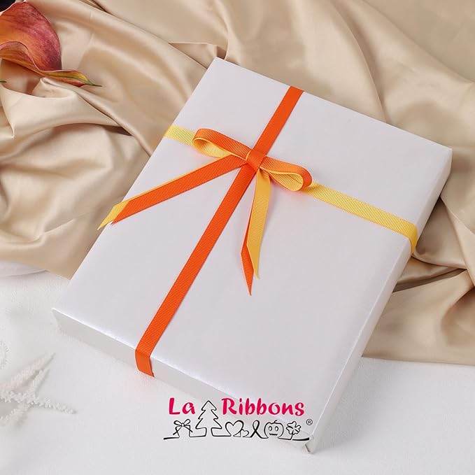 LaRibbons 3/8 Inch 100 Yard Grosgrain Ribbon Pack,10 Yd/Roll 10 Rolls Craft Ribbon for Gift Wrapping Floral Bouquets Wedding Party Decoration, Rainbow