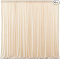 Deep Champagne Backdrop Curtain 4 Panels-Wrinkle-Free Curtains Polyester Photography Drapes for Baby Shower Birthday Party Photo Background Backdrop Stand- 16 X10FT (Champagne)