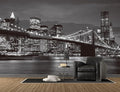 Brooklyn Bridge and New York City Wall Murals Large Photo Wallpaper Murals for Wall Living Room Bedroom Dining Room（Not Peel and Stick）