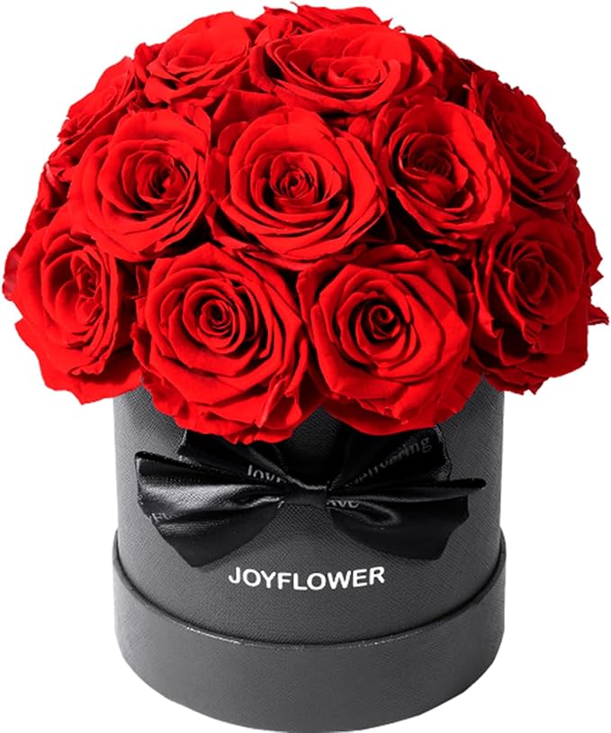 JoyFlower Preserved Flowers Box for Her, Mother's Day Forever Flowers Red Rose Gift for Mom Grandma, Long Lasting Eternal Roses for Wife Girlfriend on Birthday Anniversary Valentine's Day Christmas