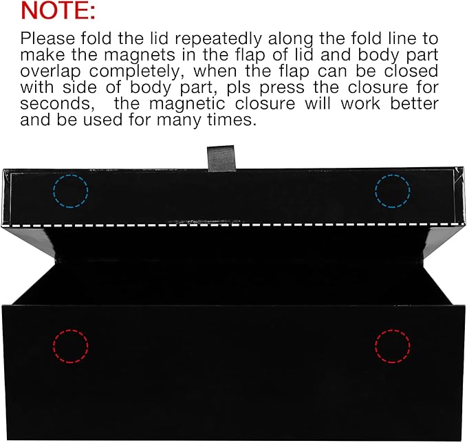Aimyoo 1 Pack Black Collapsible Gift Box with Magnetic Closure Lids & Rope for Easy Opening 13.8x9x4.3, Bridesmaid Groomsman Proposal Boxes, Rectangle Storage Present Boxes