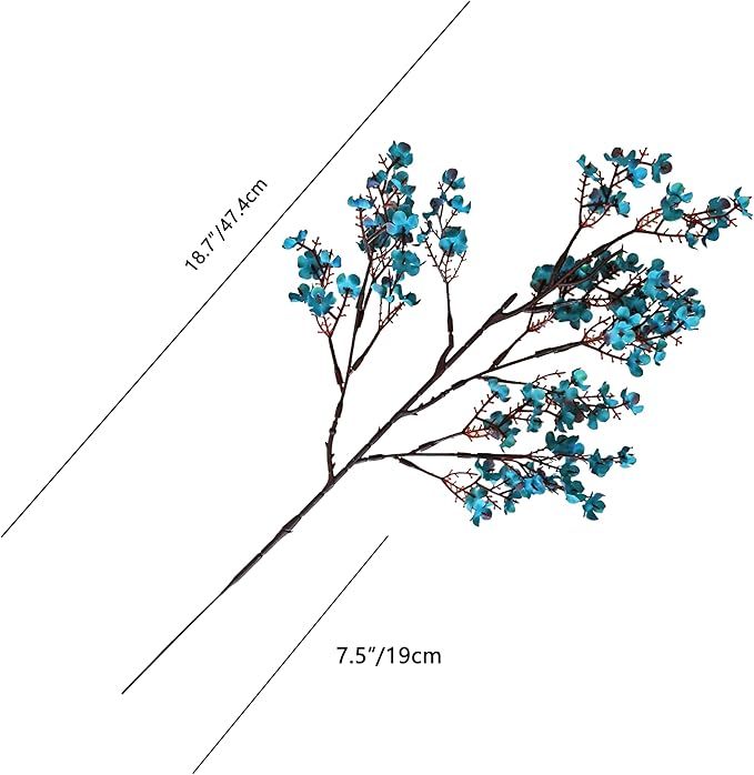 Mandy's Teal Artificial Baby’s Breath European Flowers 6 Bundles Silk Gypsophila with Bendable Stems for Fall Thanksgiving & Christmas Centerpiece Wedding Decor and Table Arrangements