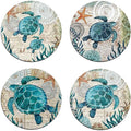Marine Life Round Coaster Set - Made of Recycled Rubber - Set of 4