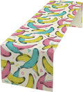 Banana Fruit Table Runner, Kitchen Dining Table Decor, Watercolor Tropical Fruit Palm Leaves Table Runners for Indoor Outdoor Home Farmhouse Holiday Wedding Birthday Party Decoration, 13 x36 In