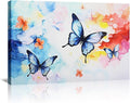KPLUNDO Butterfly Wall Art Abstract Flower Picture Watercolour Painting Modern Artwork Home Decor Framed for Living Room Bathroom Bedroom Office Decoration Ready to Hang(Art-4,20.00x30.00 inch)
