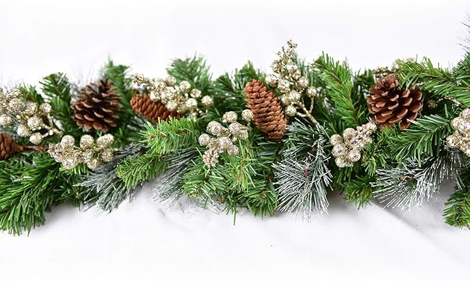 14 Pack Christmas Glitter Berries Stems Clearance, 7.8 Inch Artificial Christmas Picks for Christmas Tree Ornaments, DIY Xmas Wreath, Crafts, Holiday and Home Decor, Champagne