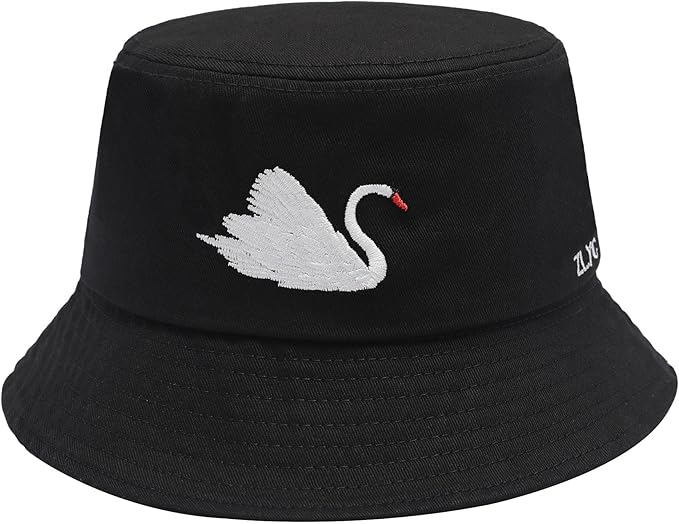 ZLYC Unisex Fashion Embroidered Bucket Hat Summer Fisherman Cap for Men Women