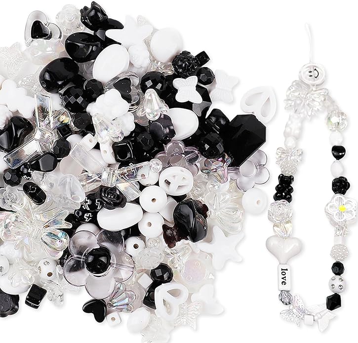 300 Grams Beads Charms Pendants, Acrylic Beads Charms for Jewelry Making Bracelet Necklace Earrings Bangles, DIY Art Craft