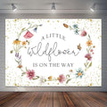 Wildflower Baby Shower Backdrop for Girl Watercolor Wild Floral Butterfly Photography Background Garden Wildflower Baby Shower Cake Table Banner Photoshoot Props (10x7ft)