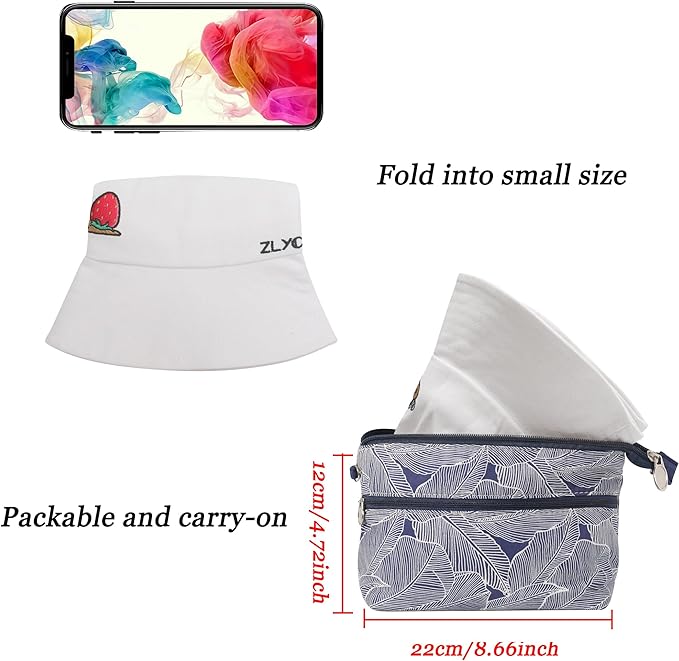 ZLYC Unisex Fashion Embroidered Bucket Hat Summer Fisherman Cap for Men Women