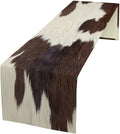 Cow Skin Print Table Runner, Rustic Farmhouse Cottage Country Animal Fur Skin Western Style Brown Cowhide Print Dinner Runner Table Decoration for Home Kitchen Dining 13x70in