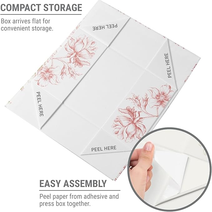 Luxury Keepsake Gift Box 3-Pack | Pink Floral Decorative Boxes with Magnetic Lids for Presents, Wedding Memory Box, and Bridal Gifts. 11.5" x 7.5" x 3.5"