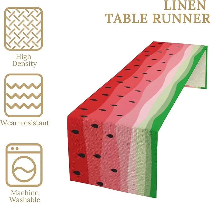 Watermelon Table Runner,Summer Fruit Tropical Birthday Party Decorations Dining Room Home Kitchen Table Decor 13 x 108Inch