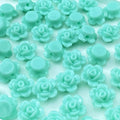 200pcs Acrylic Rose Flower Beads Candy Color Flat Back Spacer Beads Loose Pastel Colorful Decor for DIY Crafts Jewelry Making Bracelet Necklace Earrings(Lake Green)