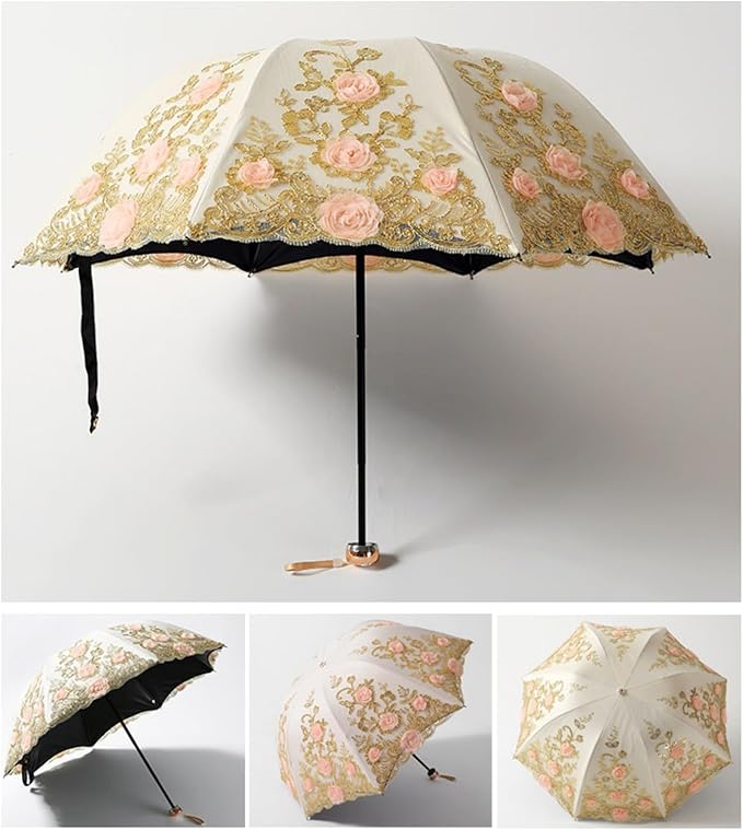 Honeystore Flower Lace Parasols for Wedding Party Lace Bridal Umbrella