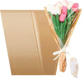 llqjjhh 50Pcs Flower Bags for Bouquets,Kraft Wrapping Bags,Floral Sleeves Wrapping Paper,9.8x18 Inch with Ribbons，for Home,Mother’s Day,Wedding,Birthday,Graduation,Flower Bar Supplies（Brown）