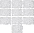 Flower Wall Panels, 10Pcs Artificial Flower Wall 3D Flower Wall Backdrop White Silk Rose Floral Flower Wall Background for Wedding Home (Large Piece White,15.7 * 23.6 in)