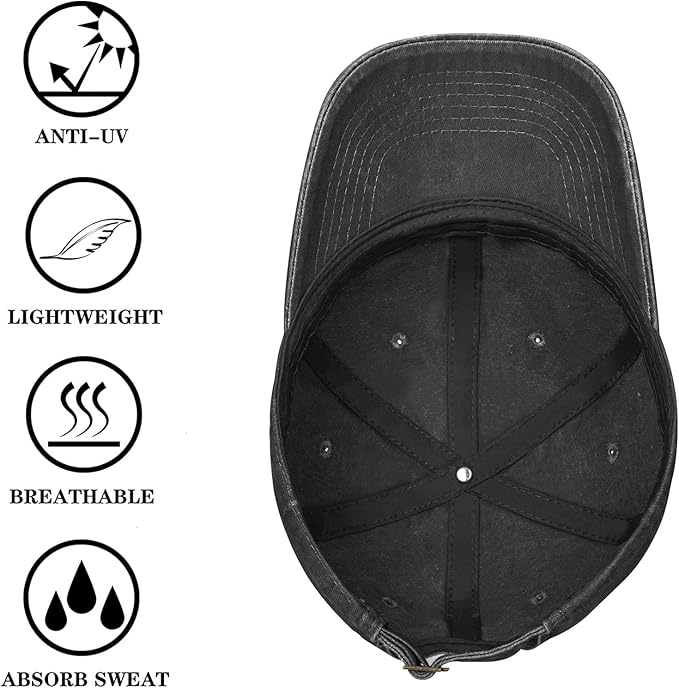 Waldeal Pickleball Hat for Women, Ajustable Embroidered Daisy Washed Denim Baseball Cap