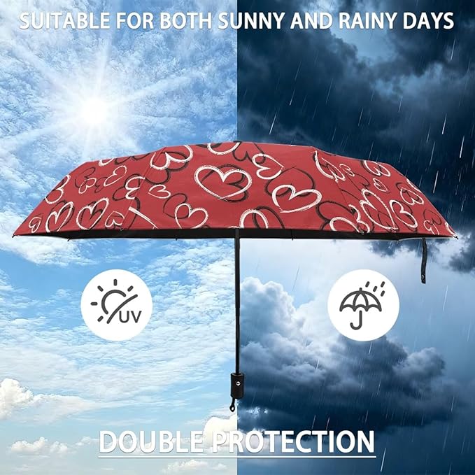 Umbrellas for Rain Lightweight Travel Umbrella 42" Canopy UV Protection Sun Umbrella Windproof Compact Umbrellas