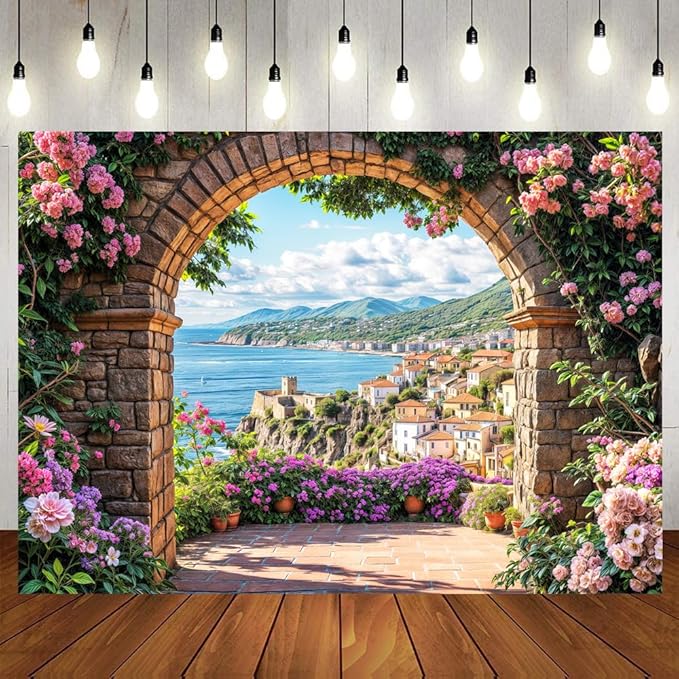 Garden Backdrop, Colorful Flower Floral Blossom Newborn Baby Shower Party Supplies Decoration Background Portrait Photoshoot Home Wall Decor Photo Studio Props 10x8ft