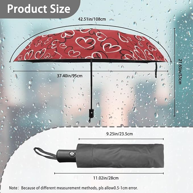 Umbrellas for Rain Lightweight Travel Umbrella 42" Canopy UV Protection Sun Umbrella Windproof Compact Umbrellas