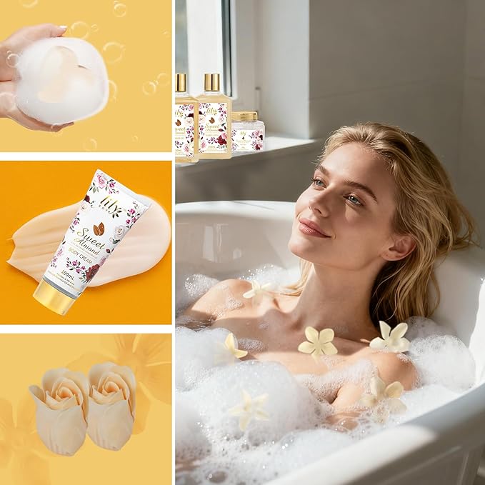 Christmas Gifts for Women Bath and Body Gift Basket Set - 9 Pcs Luxury Spa Gift Basket Set for Women, Gift Baskets | Perfect Valentine's, Birthday, Mothers Day for Mom, Gift Set for Mom All Occasion