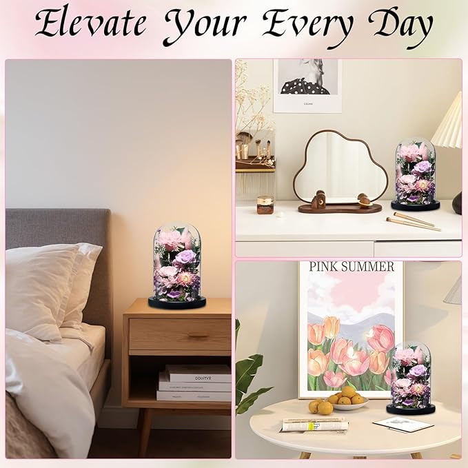 Preserved Roses,Forever Fresh Flowers 7.48in,Gift for Women,Mom,Grandma,Wife,Girlfriend,Sister,and Daughter Perfect for Birthday,Mother’s Day,Valentine’s Day (Sweetheart Carnation4)