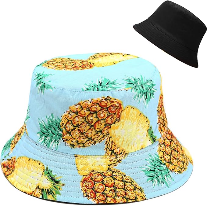 Malaxlx Bucket Hat Beach Sun Hat Fishing Hat for Women Men, Outdoor Travel Reversible Double Side Wear Fisherman Hat