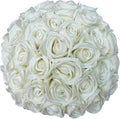 FagusHome 30 Pcs Silk Rose Artificial Flowers Roses Bulk Bouquet Fake Flowers Rose Heads with Stems for Home Wedding Decor (White)