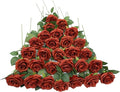 Artificial Rose Flowers Burnt Orange Rose Flowers Silk Flowers 30 pcs with Long Stem Silk Roses Bouquet for Wedding Bridal Shower Party Home Decoration