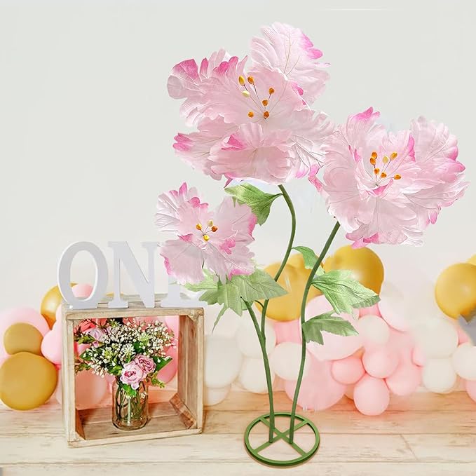 Giant Paper Flowers for Decoration, Elegant Huge Artificial Flower Big Decorative Handcrafted Wedding Banquet Background Party Baby Shower Photography Props Shop Window Display Home Decor, Light Pink