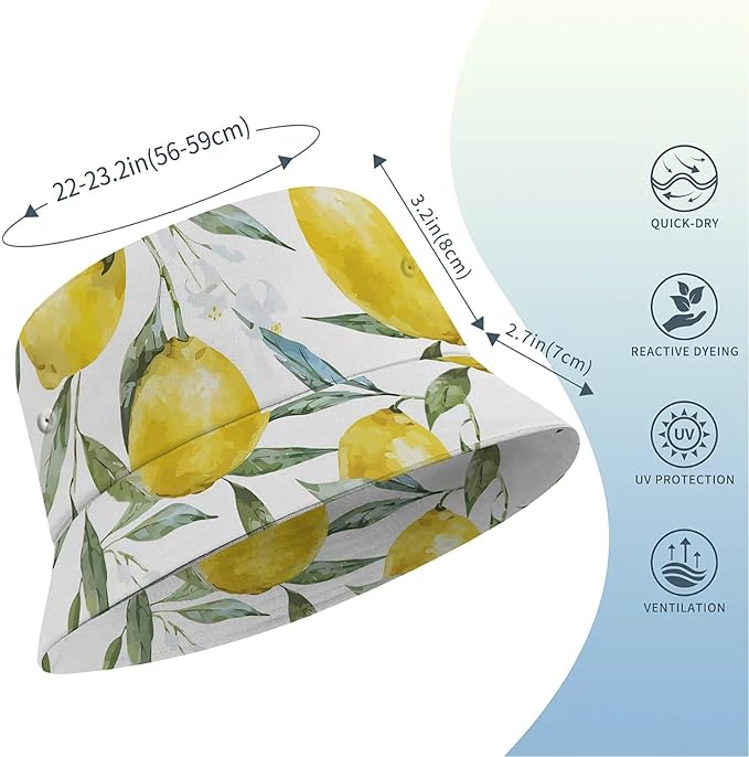 Wildflowers Floral Bucket Hat for Men Women, Summer Vacation Outdoor Travel Reversible Double Side Beach Caps Fisherman Hat