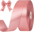 1-1/2 Inches 100 Yards Rose Gold Satin Ribbon, Ribbon Roll for Flower Bouquets, Gift Wrapping, Wedding, Handmade Crafts