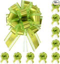 10-Pack Lime Green Pull Bows for Gift Wrapping - 6 Inch Reusable Ribbon Bows, Large Instant Floral Decor Bows for Wedding, Christmas, Birthday Decor, Gift Basket & Party Decorations