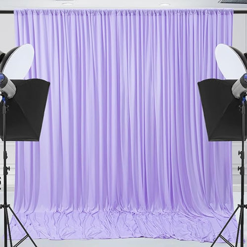 10x10ft Wrinkle Free Lavender Backdrop Curtain for Parties Soft Fabric Drapes Wedding Curtain Backdrop for Birthday Party Decorations Background for Photography 5x10ft,2 Panels