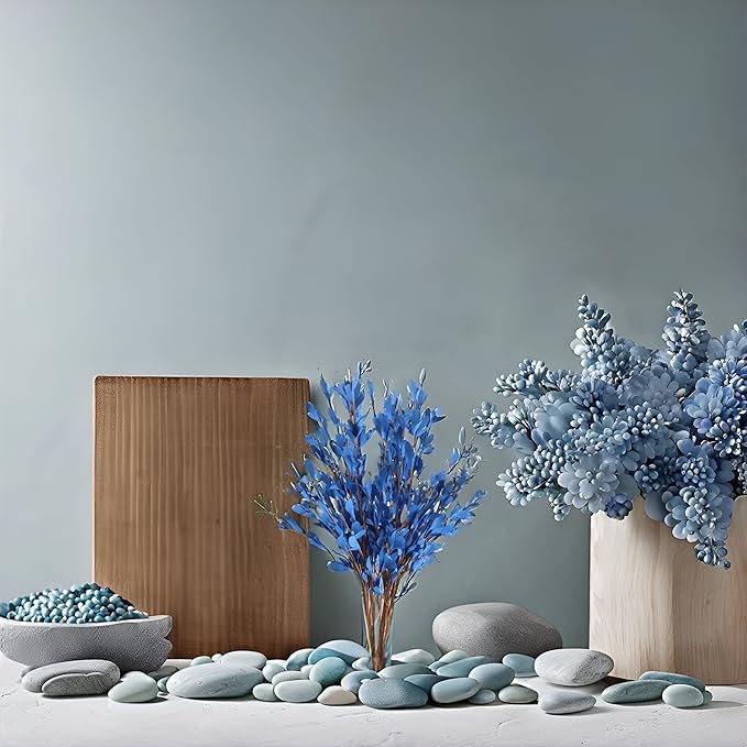 UiiziC Artificial Flowers Jasmine 8 PCS 31"/80cm Faux Plants Bulk Fake Flower Bouquet for Vase Fillers Floral Arrangement Wreath Wedding Party Bouquets Garden Centerpieces Decor (Blue)