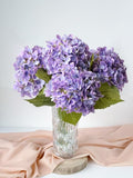 4 Pcs Purple Real Touch Hydrangeas Artifical Flowers 20'' Long Stem Flower for Home Decor Spring Table Centerpiece Party Kitchen Living Room Wedding Decor