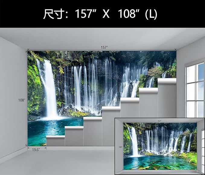 WFBHUA-Waterfall Wallpaper Peel and Stick Nature Lake Landscape Self Adhesive Wall Mural for Bathroom 157“x108