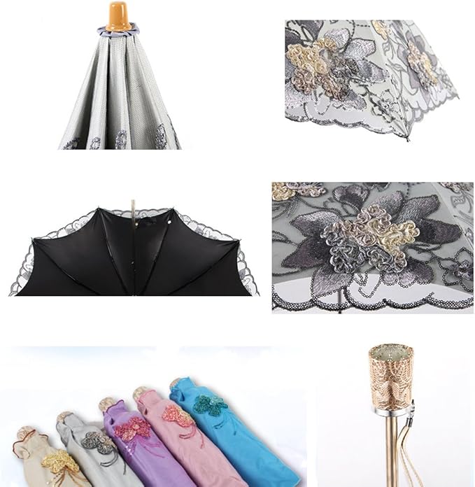 Honeystore Flower Lace Parasols for Wedding Party Lace Bridal Umbrella