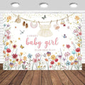 Wildflower Baby Shower Backdrop 7x5ft A Sweet Baby Girl is on Her Way Baby Shower Party Decorations for Girls Cute Clothes Photography Background
