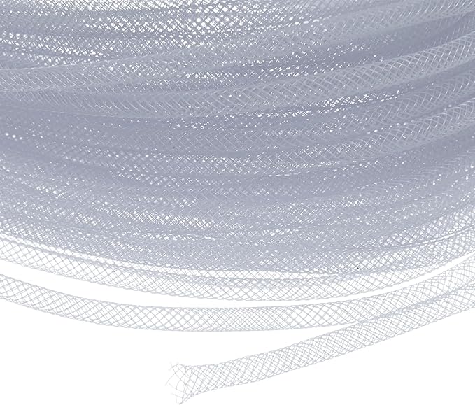 Mesh Tube Ribbon 45 Yards, 4mm Elastic Fabric Ribbons Mesh Tubing for Crafts/Gift Wrapping/Flower Bouquets/Wedding/Birthday/Holiday/Wreaths Christmas/Decoration[Taupe Gray]
