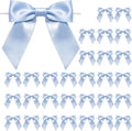 WRAPAHOLIC 30 Pcs 3" Dusty Blue Satin Ribbon Bows with Twist Tie - Pretied Premade Craft Bows for Christmas Party Crafts Treat Bags Gift Wrapping Wedding Birthday Baby Shower