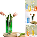 Acrylic Vase for Home Decor, Semi-Transparent Pine Green Arch Vase, Acrylic Flower Vase for Fresh or Dried Bouquets, Modern Centerpiece for Living Room or Dining Table (Green)